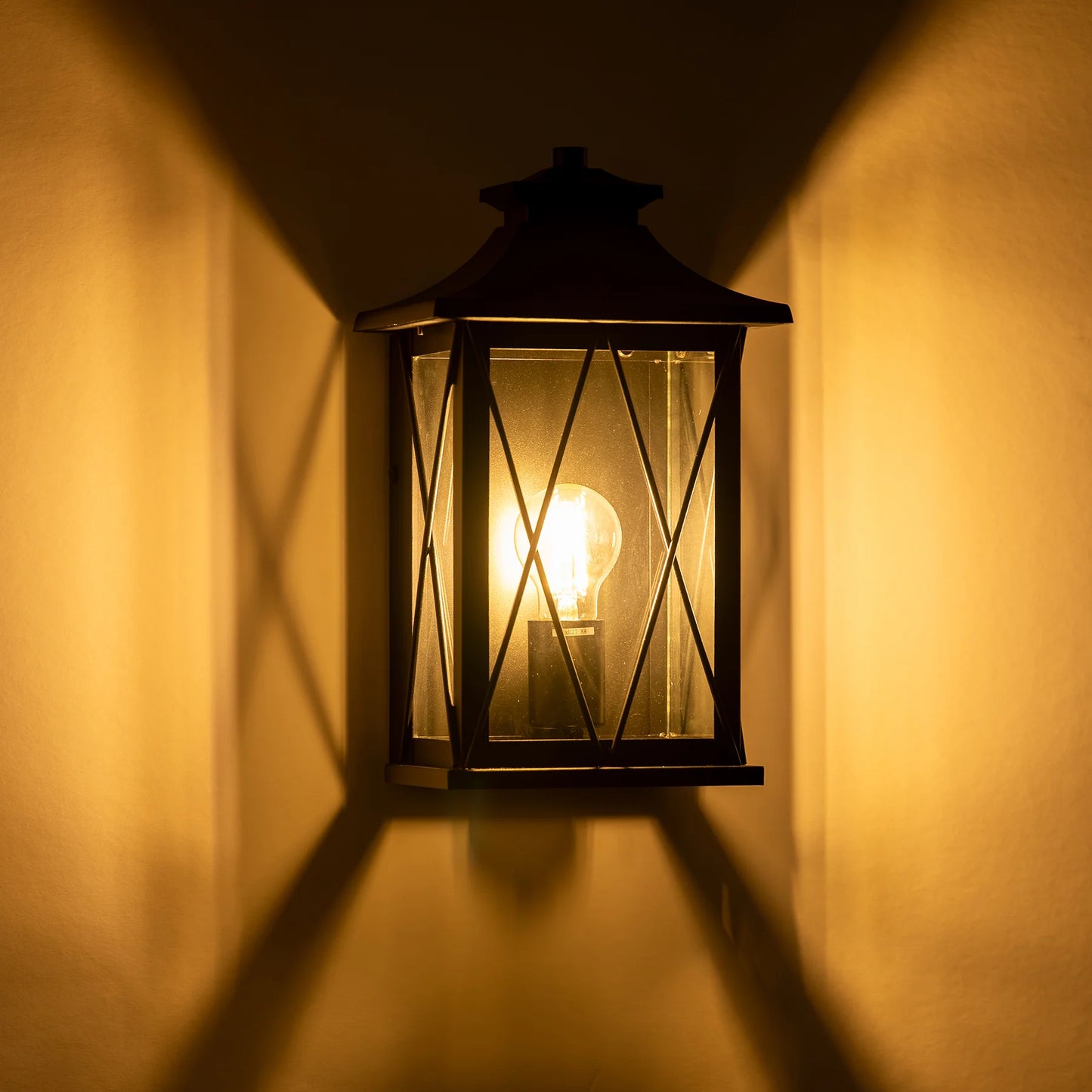 Odin Galvanised Iron Black Wall Light