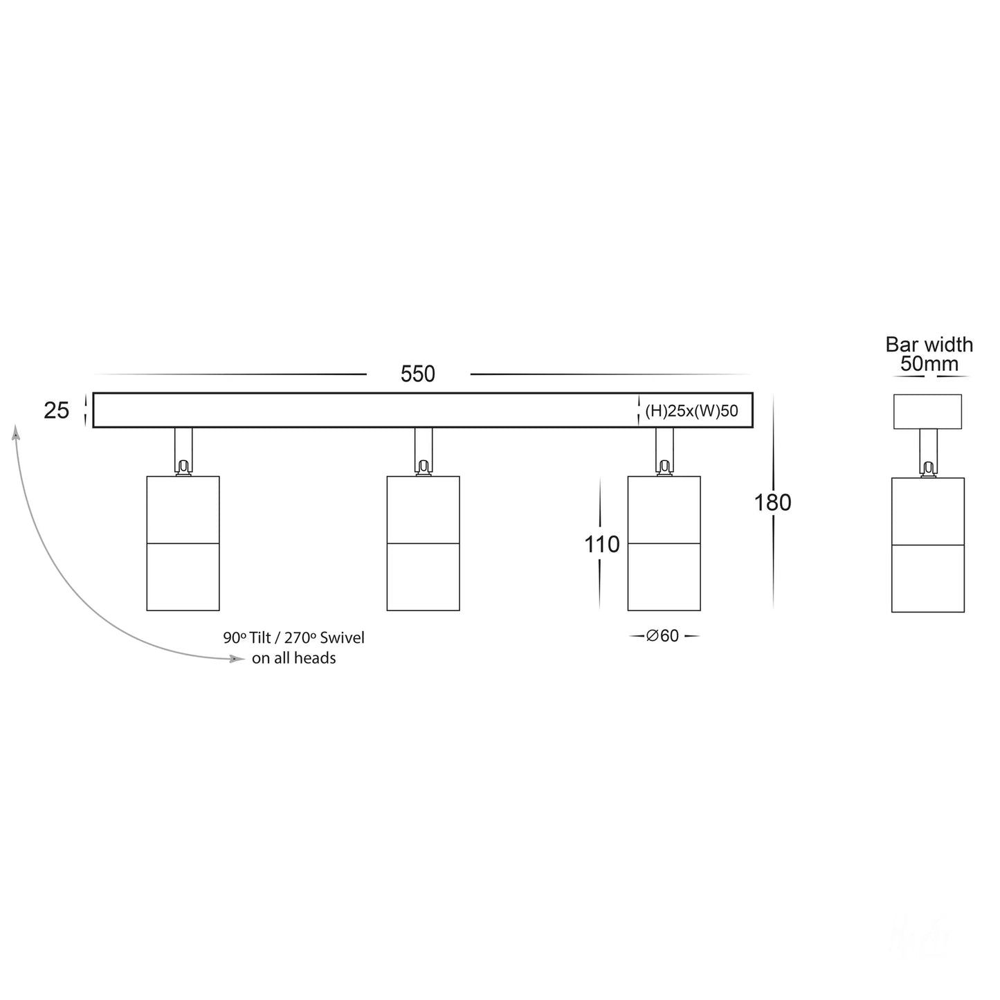 2/3/4 Tivah Light Bars Tri Colour LED