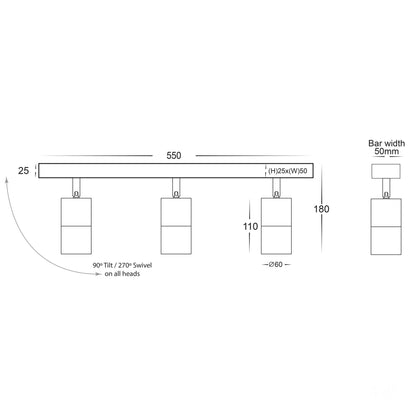 2/3/4 Tivah Light Bars Tri Colour LED