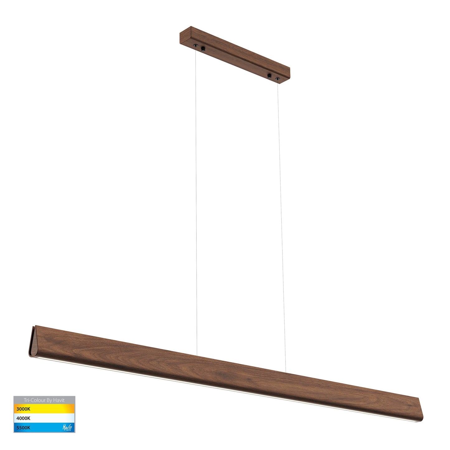 Dark Walnut Timber Linear Pendant