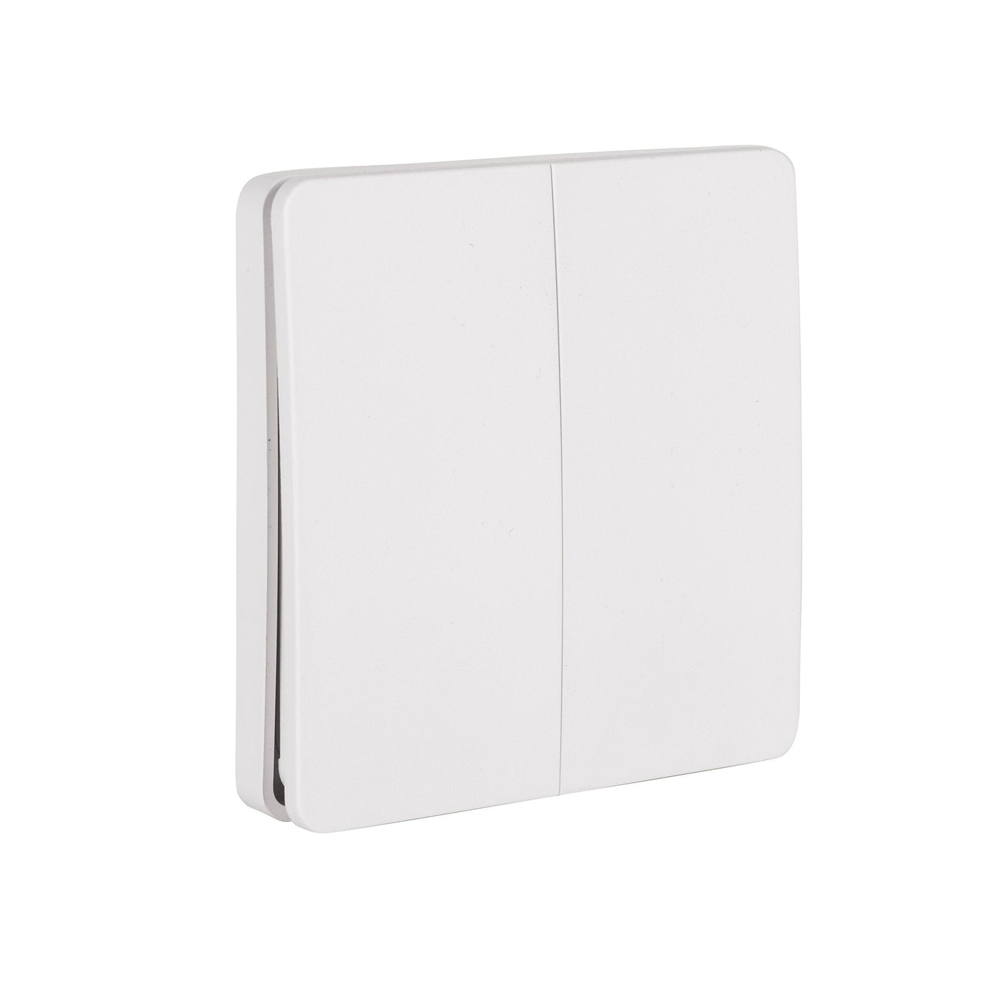 Two Gang White Wireless Self Powered Wall Switch