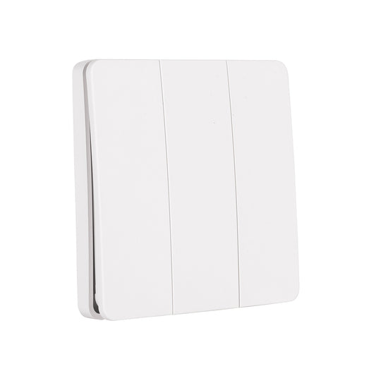 Three Gang White Wireless Self Powered Wall Switch