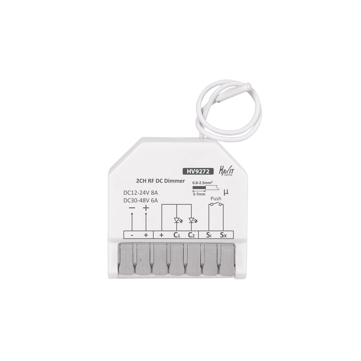 12-24v DC Two Channel RF + Push Dim Receiver