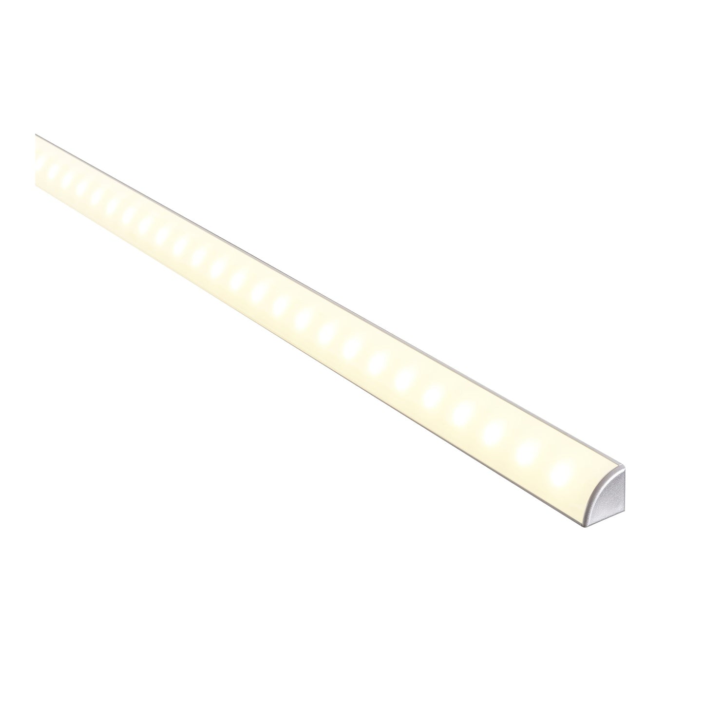 Silver 16x16mm Aluminium Corner Profile with diffuser kit