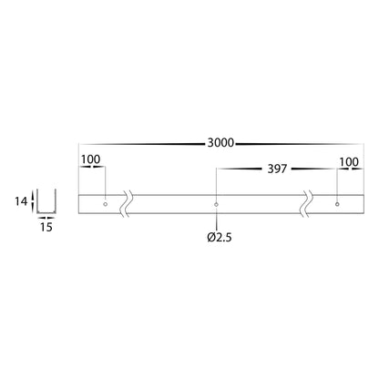 Aluminium channel to suit HV9796 Haviflex