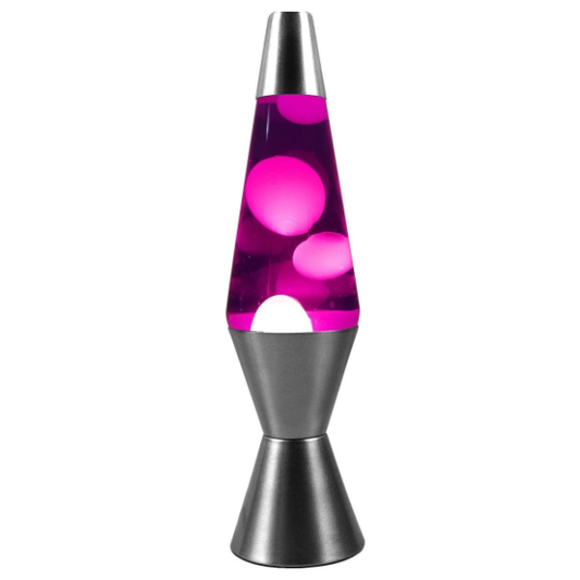Lava Lamp Pink Water White Lava Metallic Silver Base