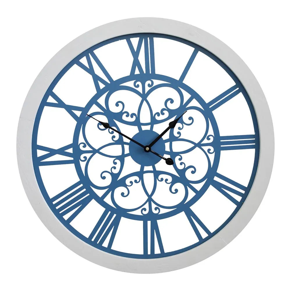 Interior View Blue/white 59cm Clock