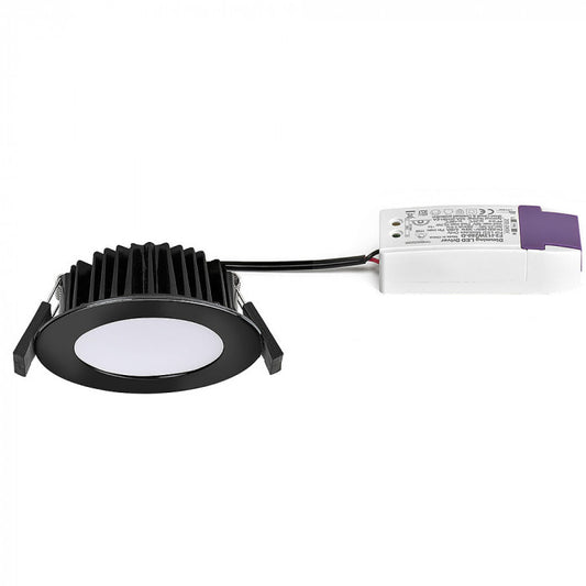 Round Low Profile LED CCT Downlight in Black