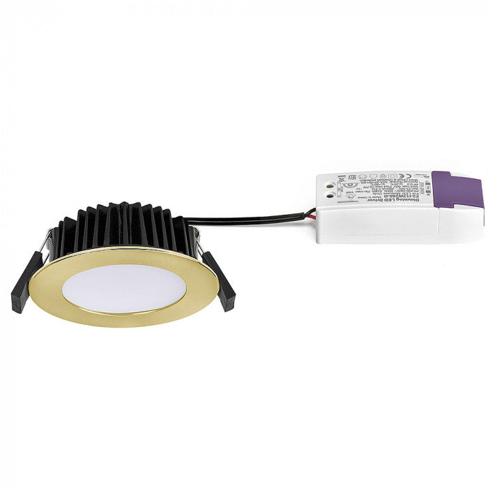 Round Low Profile LED CCT Downlight in Gold