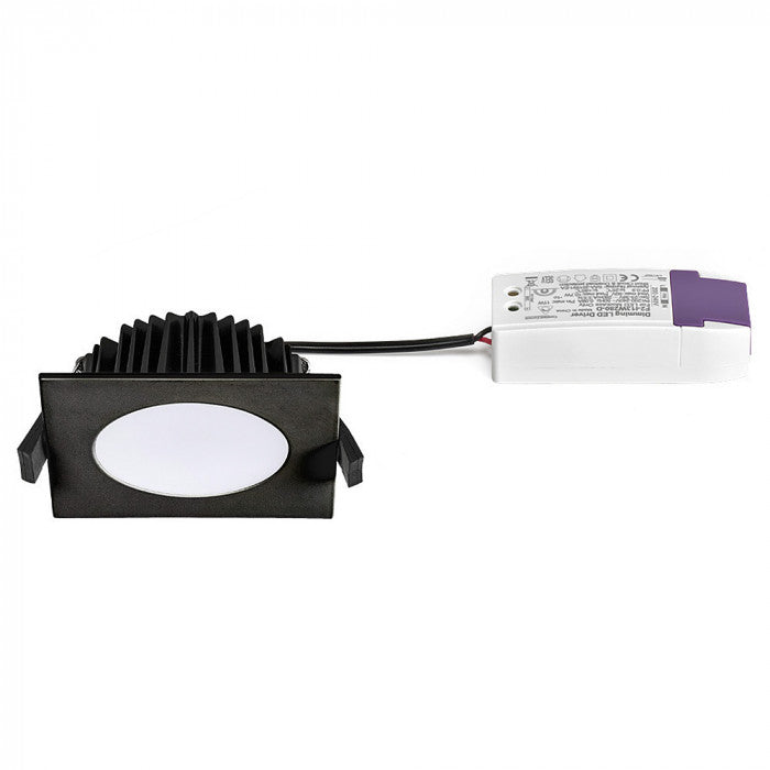 Square Low Profile LED CCT Downlight in Black