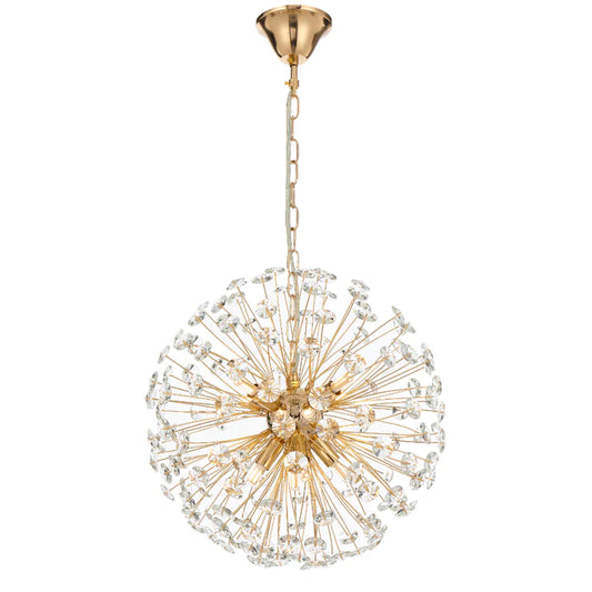 LERIDA 8 LIGHT ROUND PENDANT GOLD