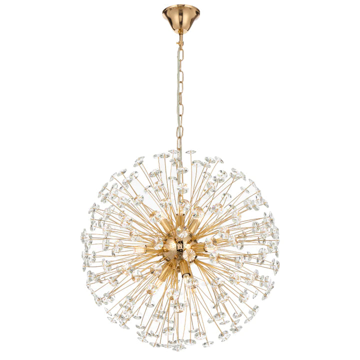 LERIDA 9 LIGHT ROUND PENDANT GOLD