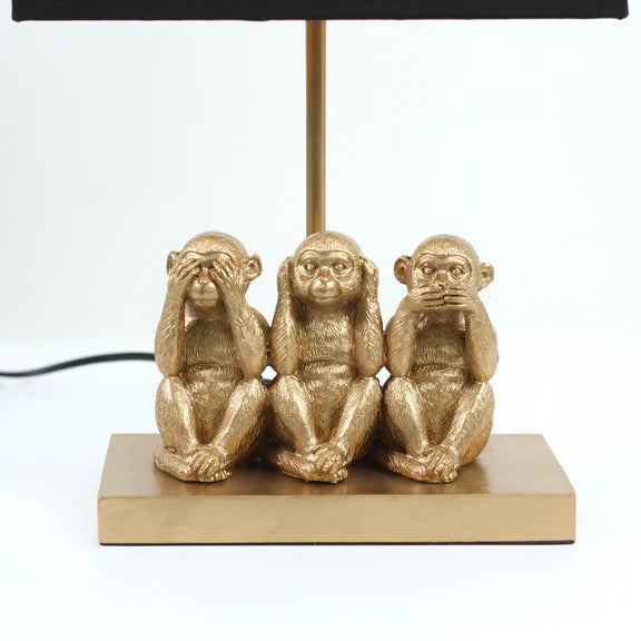 Three Wise Monkeys Table Lamp