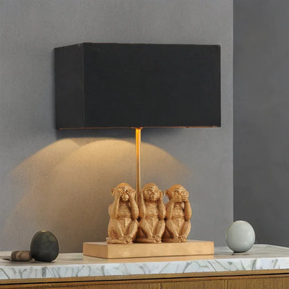 Three Wise Monkeys Table Lamp