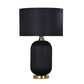 Lusso: Interior Black Drum Shade Ceramic Base Table Lamps