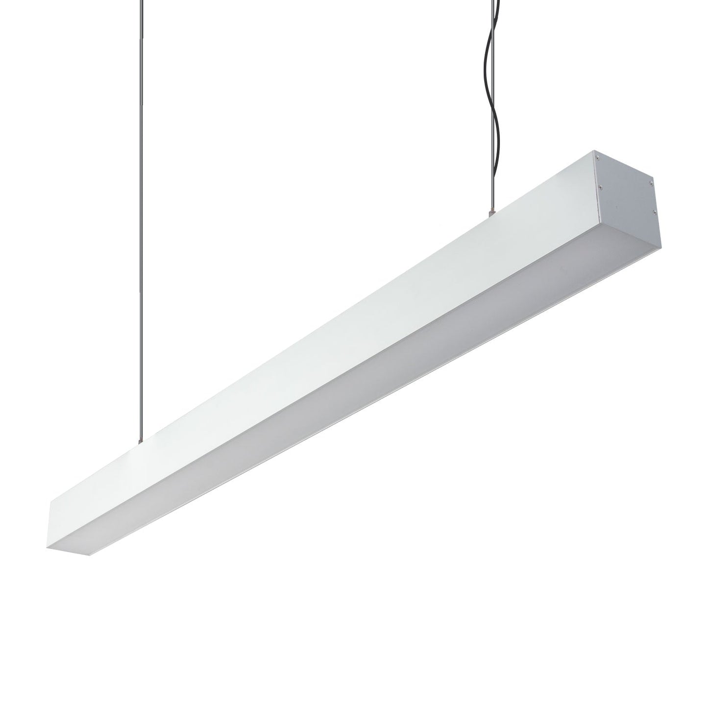 Max-75mm Down Pendant 1m C/W Opal Aluminium