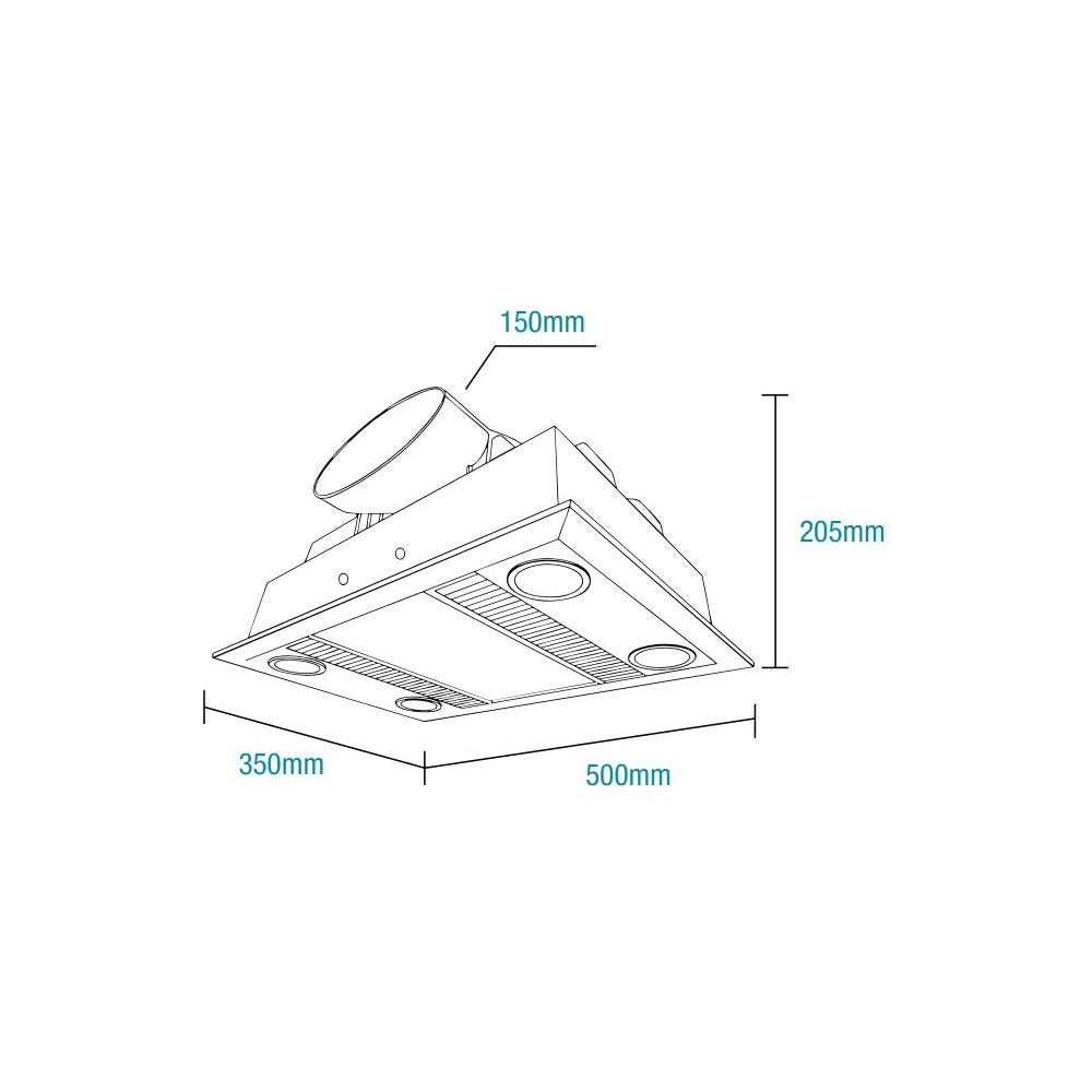 DC Linear 3-in-1 Bathroom Heater with LED Light, Exhaust Fan and Heat Lamp