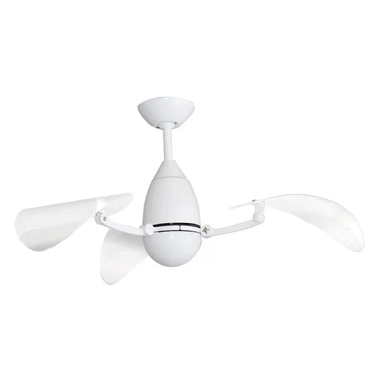 Vampire Retractable Blade Ceiling Fan With LED Light - White