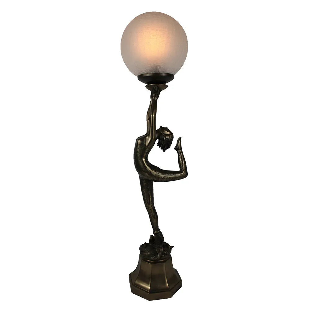 Dancing Lady with Glass Ball Table Lamp