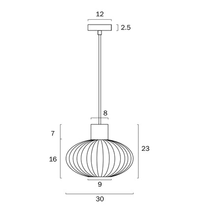 Nori Pendant Black Matt/Opal Matt