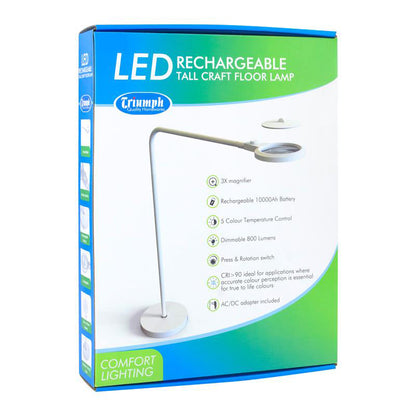 LED Tall Craft Lamp with 3 x Magnifier