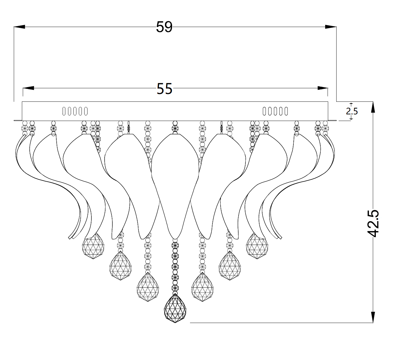 Odessa Close To Ceiling Chandelier