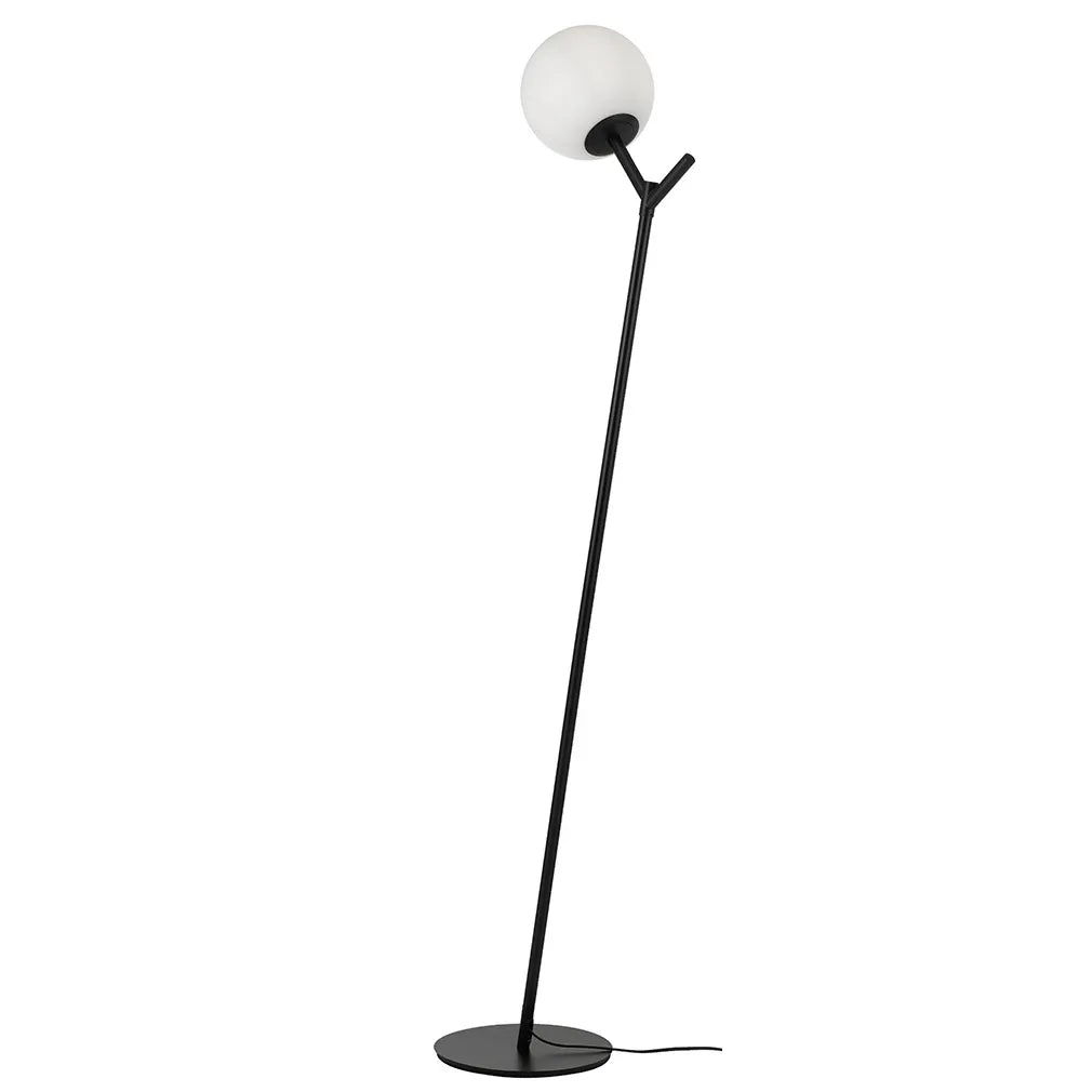 Ohh Floor Lamp 25we27max  D:200 H:1550 Base Plate:275  Foot Switch Black/Opal Matt
