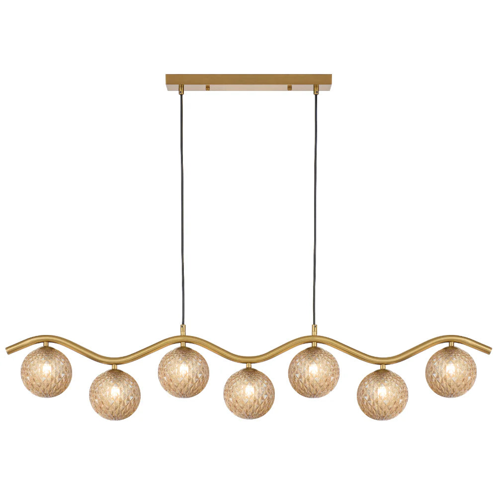 Orton 7 Light Pendant Antique Gold