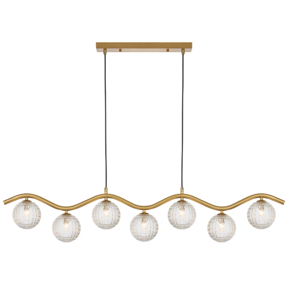 Orton 7 Light Pendant Antique Gold