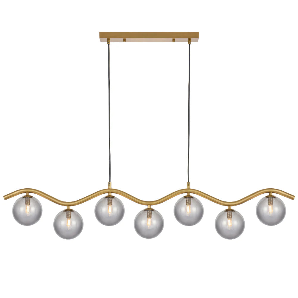Orton 7 Light Pendant Antique Gold