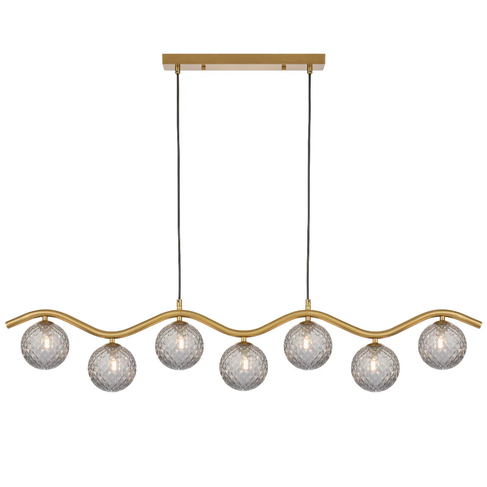 Orton 7 Light Pendant Antique Gold