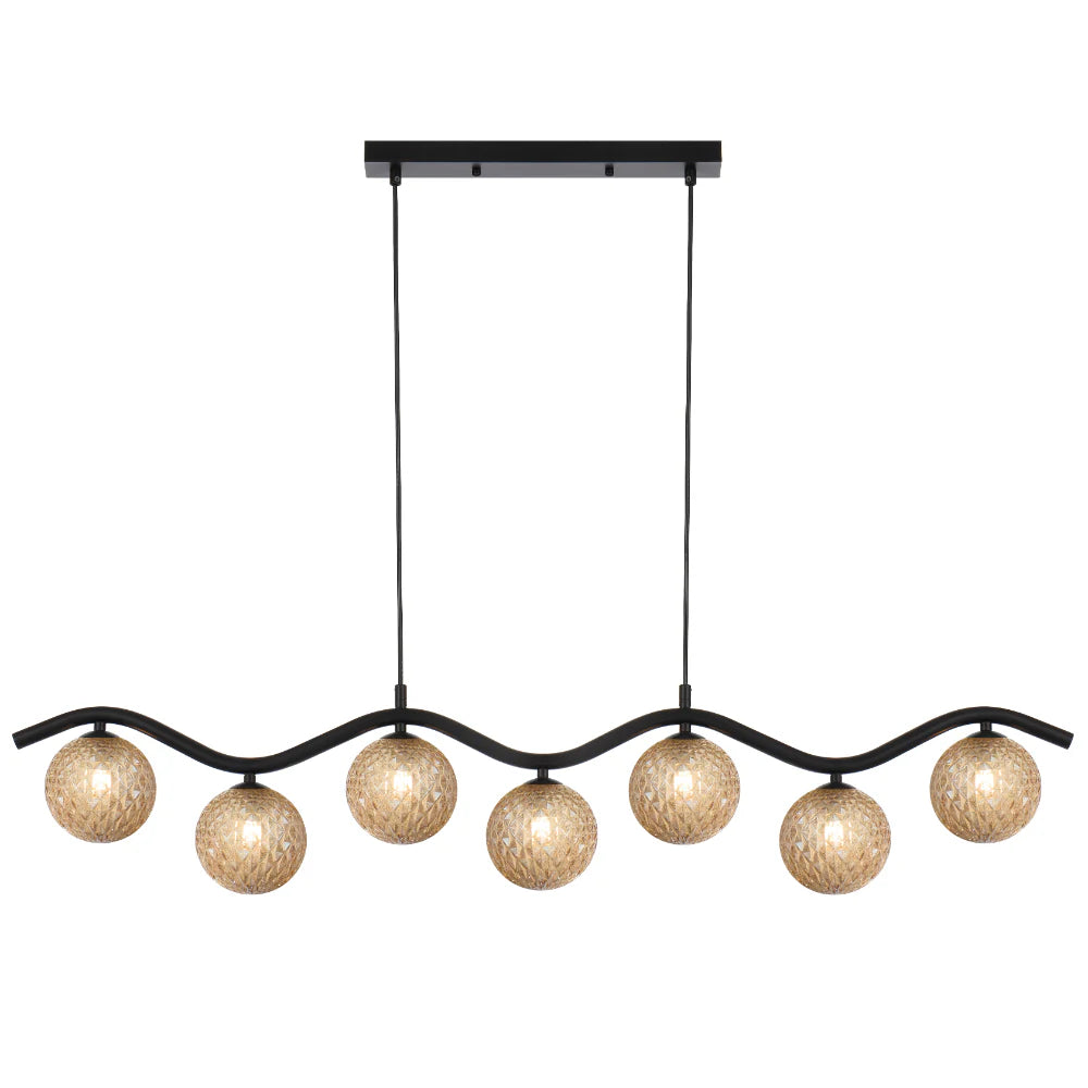 Orton 7 Light Pendant Black