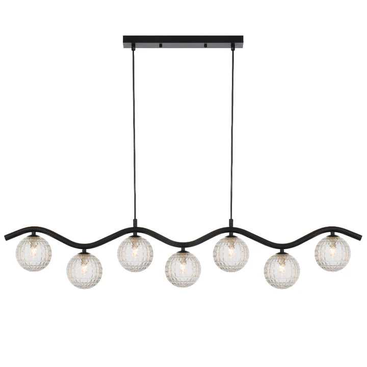 Orton 7 Light Pendant Black