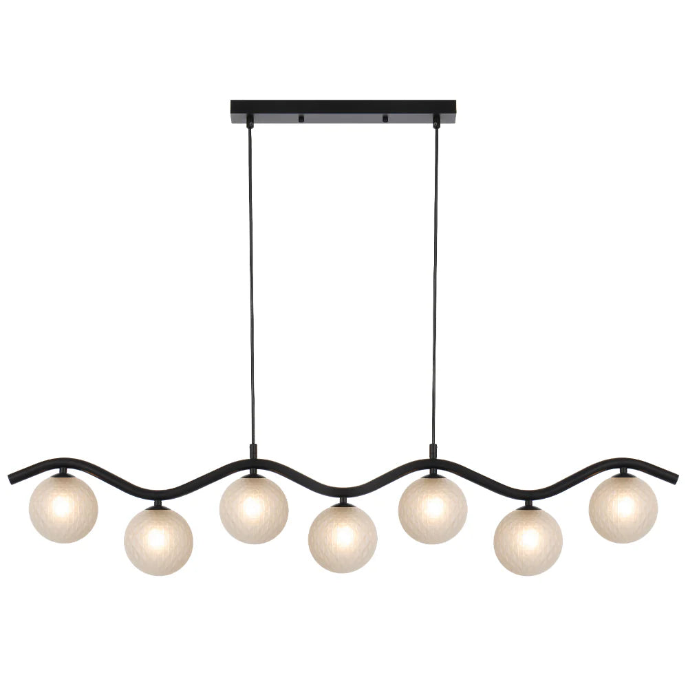 Orton 7 Light Pendant Black