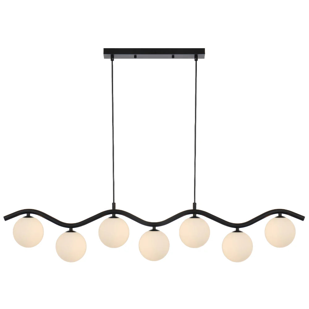 Orton 7 Light Pendant Black