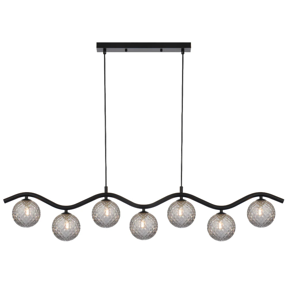 Orton 7 Light Pendant Black