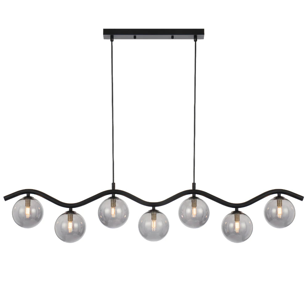 Orton 7 Light Pendant Black