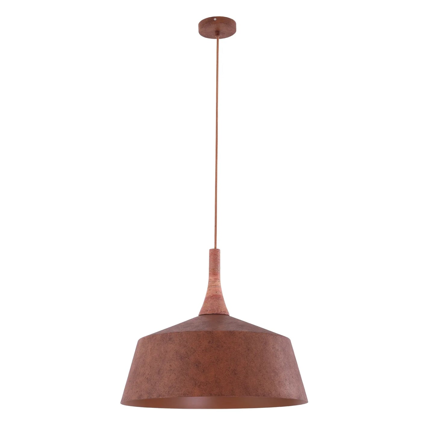 OXIDO: Interior Rustic Brown with Travertine Highlight Angled Dome Pendant Lights