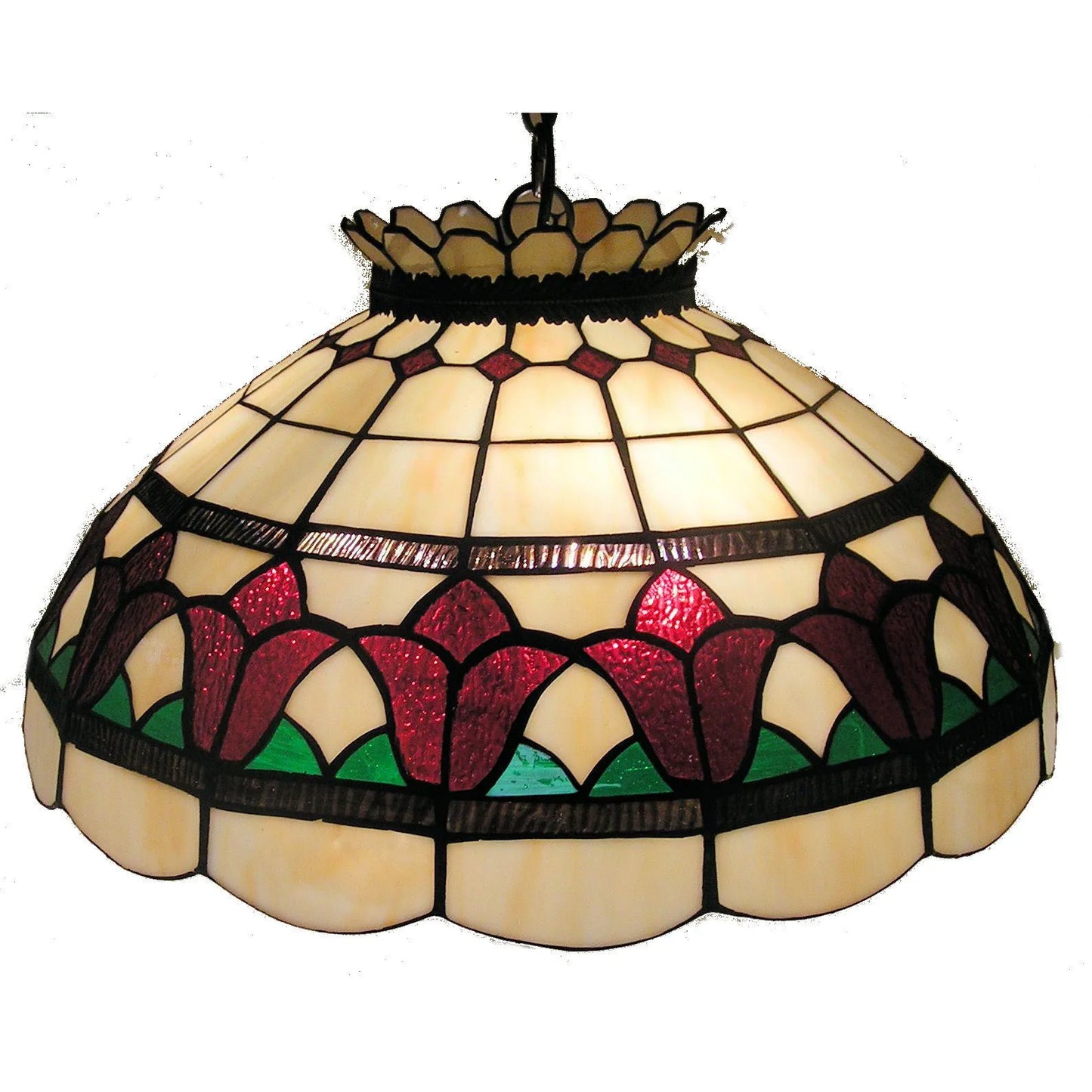 Red Tulip Leadlight Pendant