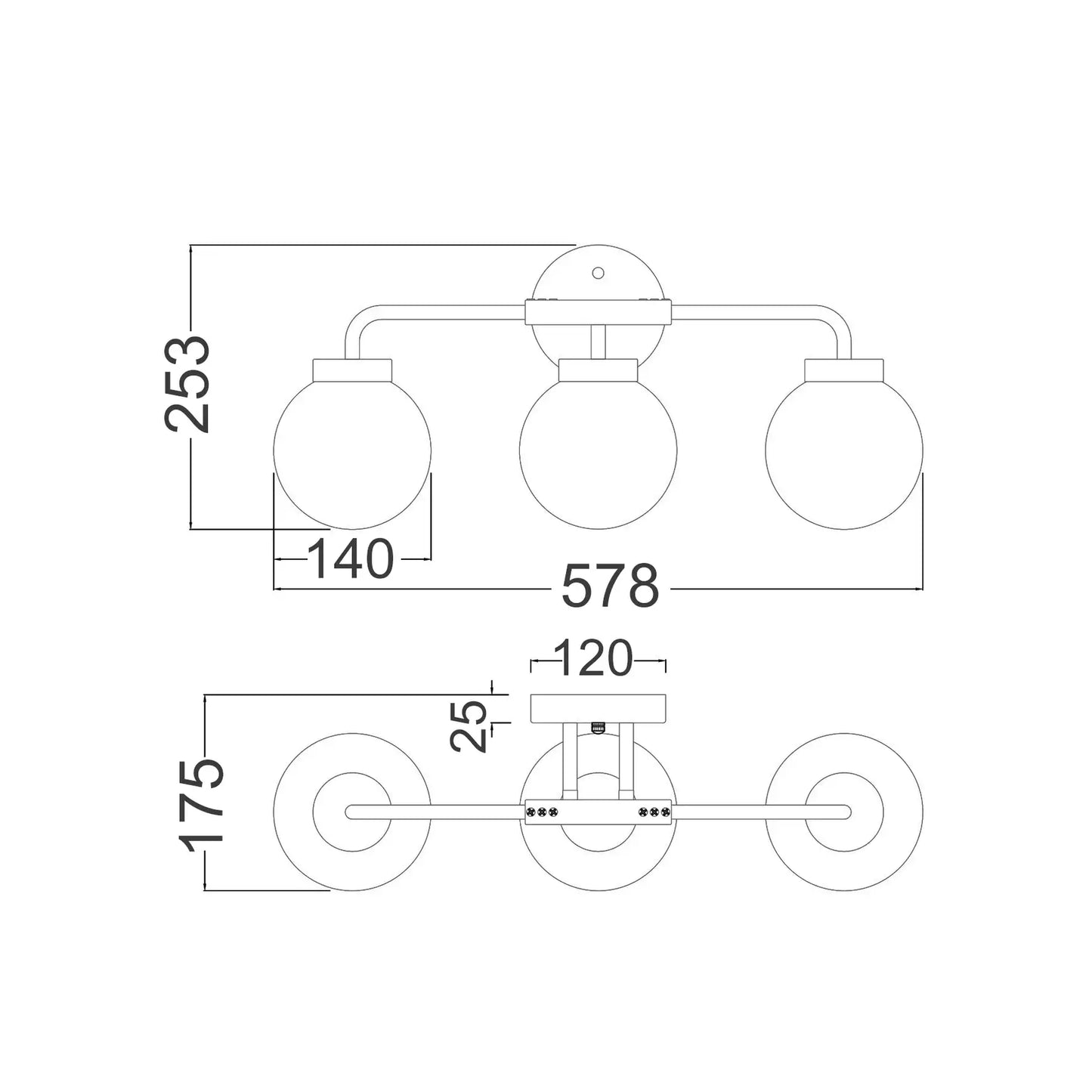 Palla: Triple Sphere Alabaster Wall Light