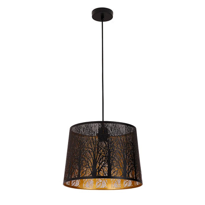 Penshade: Interior Slanted With Tree Pattern Laser Cut Pendant Lights