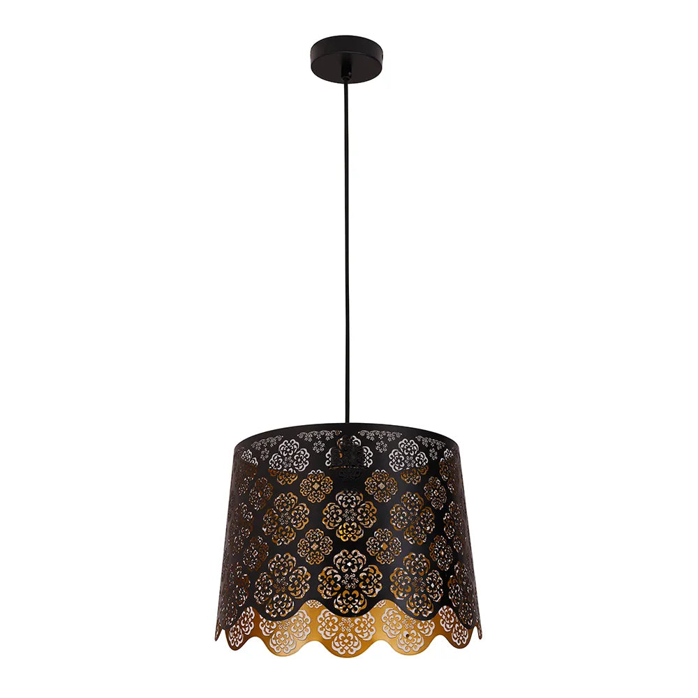 Penshade: Interior Slanted With Flower Pattern Laser Cut Pendant Lights