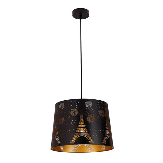 Penshade: Interior Slanted With Eiffel Tower Pattern Laser Cut Pendant Lights