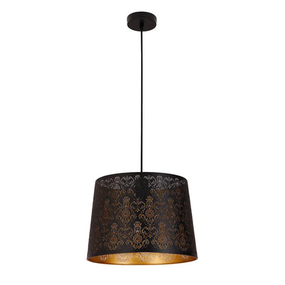 Penshade: Interior Slanted With Fleur Pattern Laser Cut Pendant Lights