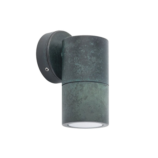 Exterior Wall Pillar Spot Lights - Solid Patina Brass