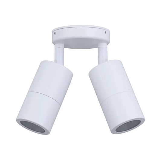 Gu10 Exterior Wall Pillar Spot Lights (White Aluminium)