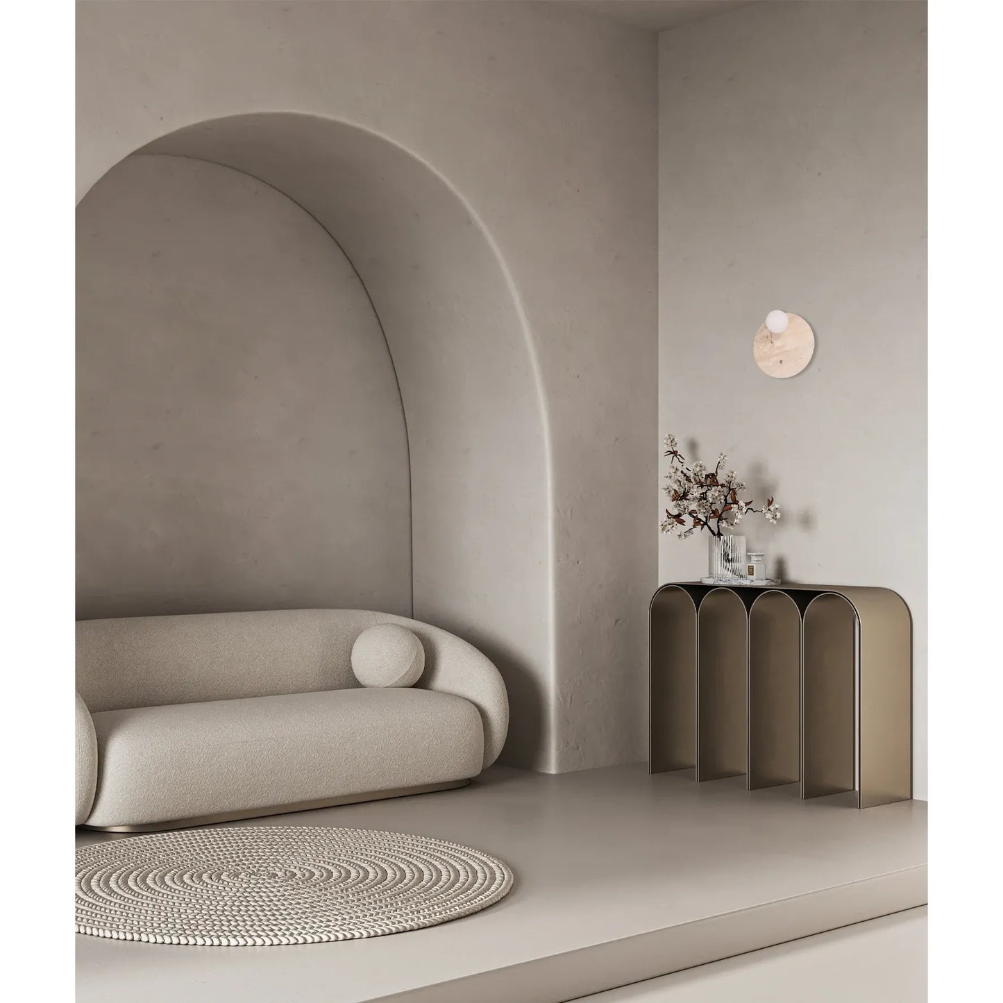 POI: Interior Round Travertine Base