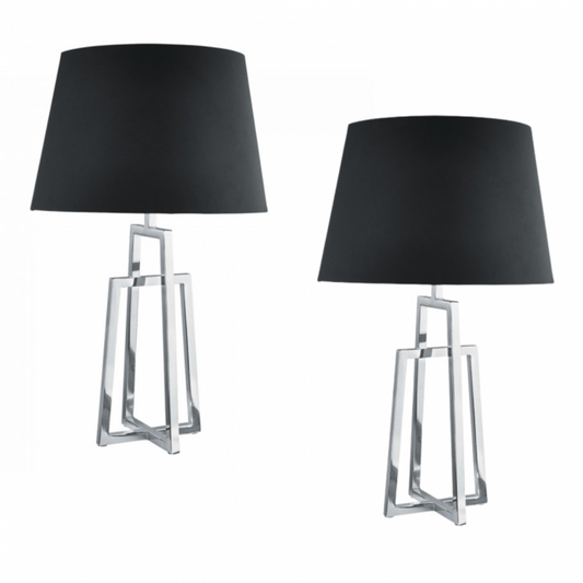 Charcoal Shade Table Lamps - Pair