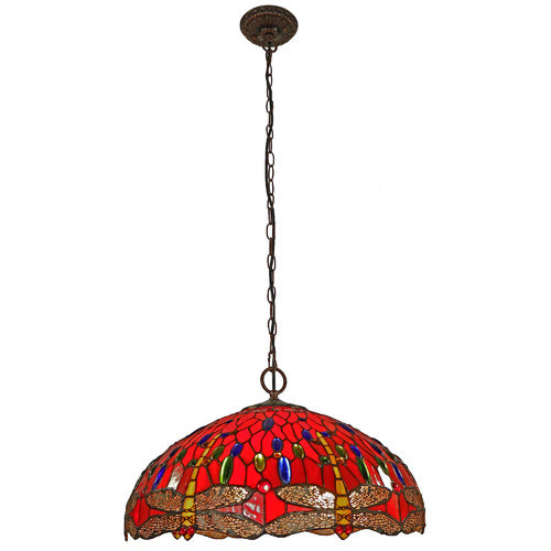 20” Red Dragonfly Pendant Lamp