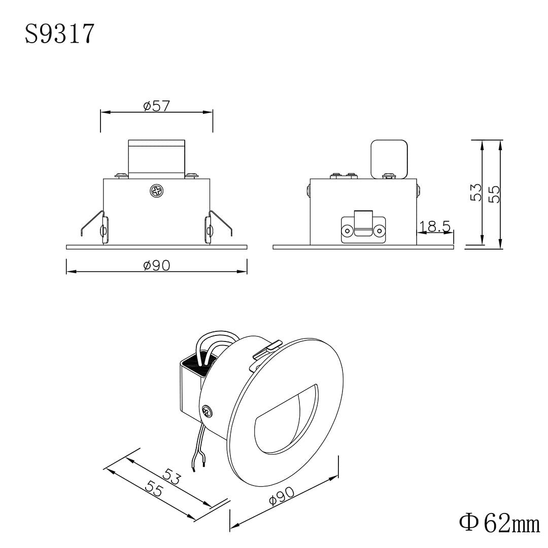 DARHAM ROUND S9317 - 1.5W LED recessed round profile wall luminaire